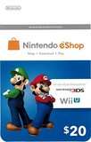任天堂20美元20美金WiiU 3DS eshop美版美服充值点卡Nintendo