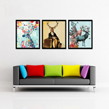 diy数字油画风景客厅卧室挂画卡通动物手绘大幅艺术自己画装饰画