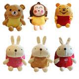 韩版卡通儿童兔子毛绒书包 男女生宝宝可爱小熊动物夏季双肩背包