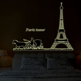 巴黎铁塔夜光贴 浪漫客厅卧室床头墙面简约背景装饰贴纸画可移除
