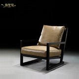 仙梦缘简约现代时尚北欧单人沙发椅实木椅卧室设计师创意客厅椅子