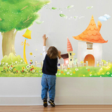 卡通森林小屋墙贴 幼儿园教室墙贴布置贴画儿童房间床头创意贴纸