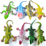 仿真动物模型蜥蜴鳄鱼变色龙带BB哨 软塑料儿童玩具8款一套