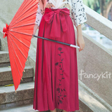 fancykit日本和服【彼岸花/黑色蔷薇】和风浴衣半身裙/长裙 包邮