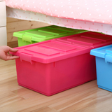 塑料有盖床底收纳箱床下衣物整理箱玩具百纳储物箱大号收纳盒滑轮
