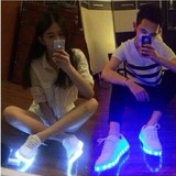 透气发光鞋夜光鞋USB充电LED七彩灯光鞋男女款板鞋运动休闲闪光鞋