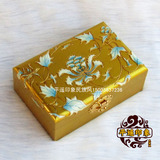 平遥漆器首饰盒复古多层木质金色青花瓷饰品盒带锁漆器首饰盒包邮