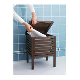 皇冠IKEA南京宜家家居具代购莫尔加储物凳桦木色/深褐色浴室凳子