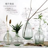 透明玻璃气泡插花花瓶创意整体仿真花套装家居装饰品摆件餐桌花器