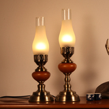 极有家 设计师简约创意个性实木烛台装饰台灯中式复古LED书房灯