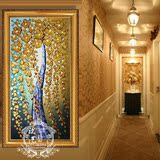现代欧式 手绘油画玄关走廊过道客厅壁画装饰画 招财黄金发财树