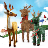 仕彩 圣诞鹿拉车 圣诞雪橇麋鹿 圣诞节装饰品摆件 圣诞节礼物小鹿