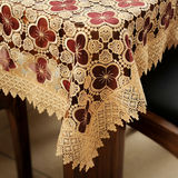 宝太郎欧式特价玻璃纱镂空布艺桌旗椅垫靠背餐桌布圆桌布