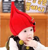 韩版秋冬天儿童针织帽子宝宝奶嘴帽子尖尖帽男女童毛线帽小孩帽子