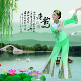 民族风女装成人茉莉花开秧歌服装中老年舞蹈演出服装古典绿色汉服