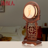 新中式灯具仿古典创意台灯实木雕花茶楼客厅灯时尚温馨卧室床头灯