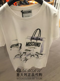 RURU意大利正品代购 Moschino 16春夏圆领短袖包装袋装饰T恤