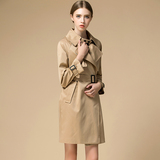 2015新款秋装高端B家同款欧美气质修身显瘦经典风衣长款女式外套