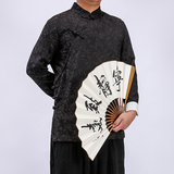 原创中国风男装外套中式亚麻夹克男盘扣唐装汉服复古秋装中式上衣