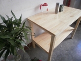 简约现代实木厨房双层餐桌 切菜桌台简易长方形桌家用置物桌定制