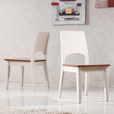 特价简欧椅子高档书桌椅组合搭配 白烤漆餐椅 胡桃木全实木餐椅