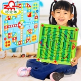 珠男孩女生开发智力1-2-3-6岁宝宝益智类游戏儿童磁性迷宫玩具走