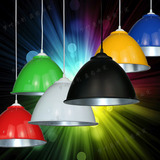 简约餐厅吊灯单头吊灯现代单个创意灯罩工业艺术装饰彩色小吊灯