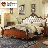威灵顿美式床欧式实木床真皮床1.8米双人床公主床别墅大床A601-26