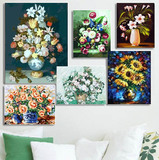 特价包邮diy数字油画静物情侣花卉花瓶向日葵客厅装饰画多款可选