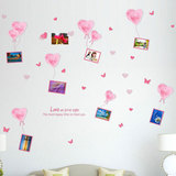 大墙壁贴纸 客厅沙发电视背景卧室床头装饰相框照片墙贴 粉色爱心