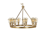 新中式环形九头鸟笼全铜吊灯 美式北欧欧式别墅卧室客厅餐厅灯