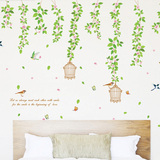 环保可移除墙贴客厅餐厅背景墙装饰贴画卧室床头墙饰贴纸鸟语花香