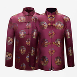 中国风男式唐装棉衣中老年人情侣中式礼服装外套老人加厚棉袄冬