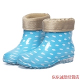 韩版女雨鞋棉学生成人雨鞋加 冬季时尚加绒保暖防滑防水 短筒橡胶