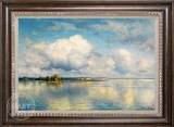瑞堂 写实高档手绘风景油画 美式餐厅客厅手绘油画有框 天空之境