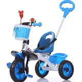 儿童电动摩托车婴儿手推车三轮车脚踏车带推把