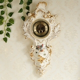 欧式钟表挂钟客厅豪华现代创意 陶瓷复古高档石英钟挂钟静音奢华