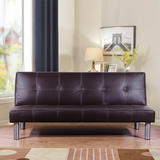 简约现代小户型可折叠沙发床1.5米单人双人皮艺实木多功能两用1.8