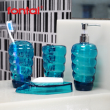 fontal卫浴五件套装卫生间用品 亚克力乳液瓶漱口杯皂盒牙刷架