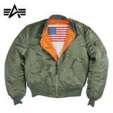阿尔法alpha飞行夹克ma1经典秋冬外套美国国旗版MA-1战术军迷棉服