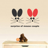 可爱的鼠情侣 老鼠墙贴家具贴 儿童房厨房贴纸贴画玄关贴
