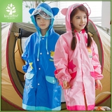小鹿儿童雨衣！韩国男童学生雨披女童带书包位大帽檐小孩宝宝雨衣