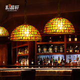地中海波西米亚风格吊灯复古餐厅单头酒吧咖啡厅网吧彩色工业吊灯