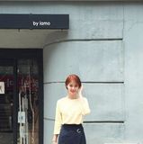 2016年春夏新款女装长袖圆领条纹时尚打底衫T恤清纯全棉韩国代购