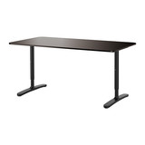 贝肯特 书桌 简约现代电脑桌写字台 160x80 黑褐色 IKEA宜家代购