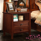 美式实木床头柜简约实木茶几沙发边桌边几角几卧室床头柜置物柜