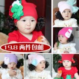 2014 秋季新品 纯棉 儿童 女宝宝 婴幼儿 假发帽 薄款帽子套头帽