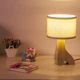现代创意北欧宜家简约时尚台灯实木质木头床头灯书房台灯小鹿台灯