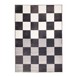 宜家代购 沃勒比 短绒地毯, 灰色/白色 格子方块地毯