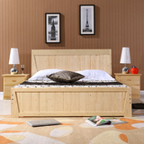 简约现代实木床双人床1.8米松木床1.5米单人床成人床婚床特价包邮